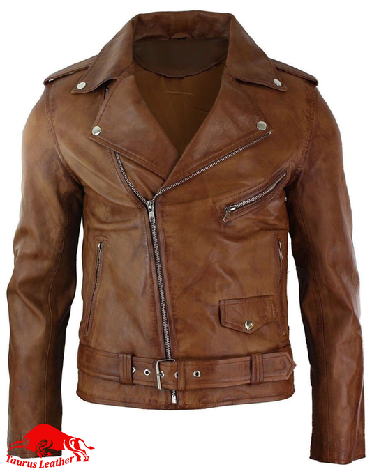 Taurus88 Antique Brown Cow Leather Jacket