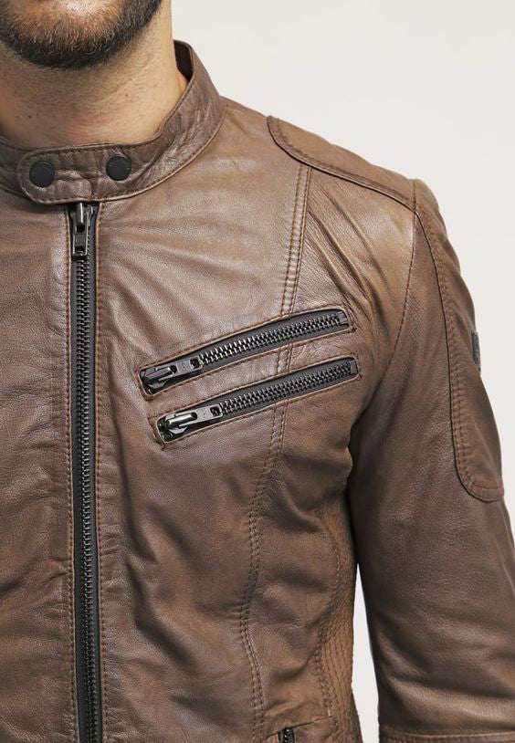 Taurus88 Brown Sheep Leather Jacket